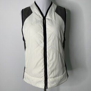 Prana Women's Breathe White Black Full Zip Vest Size Medium
